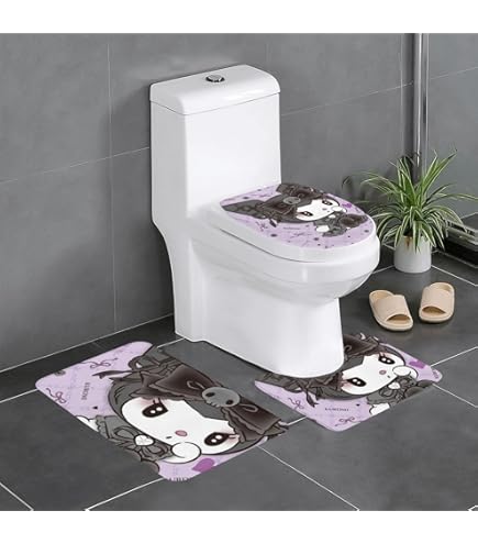 Amazon｜クロミ ちゃん(5) 3点セット トイレマット フタカバー 便座